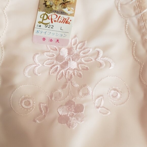 Pulo Mei Vtg Style Embroidered High-Waisted Shapewear Briefs Light Pink Large - Picture 6 of 8